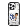 Selipar Incoming phone case, Uncle Boi kicking a flying blue selipar above the words Don't KPKB