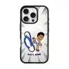 Selipar Incoming phone case, Uncle Boi kicking a flying blue selipar above the words Don't KPKB