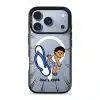 Selipar Incoming phone case, Uncle Boi kicking a flying blue selipar above the words Don't KPKB