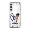 Selipar Incoming phone case, Uncle Boi kicking a flying blue selipar above the words Don't KPKB