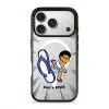 Selipar Incoming phone case, Uncle Boi kicking a flying blue selipar above the words Don't KPKB