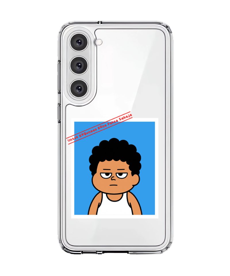 Senyum Paksa Edition phone case, Uncle Boi's unamused passport photo stamped Untuk Kegunaan Kena Paksa Sahaja