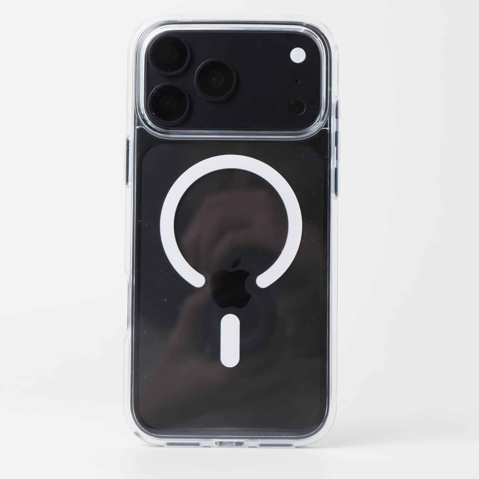 GALADO Clear Guard case on a black iPhone 18 Pro