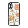 Peony phone case by Farah Latifi Studio, peach and coral peonies on a clear case