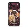 Peony phone case by Farah Latifi Studio, peach and coral peonies on a clear case