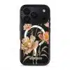 Peony phone case by Farah Latifi Studio, peach and coral peonies on a clear case