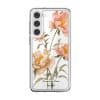 Peony phone case by Farah Latifi Studio, peach and coral peonies on a clear case