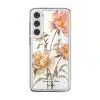 Peony phone case by Farah Latifi Studio, peach and coral peonies on a clear case
