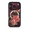 Rose phone case by Farah Latifi Studio, pink roses and buds on a clear case