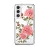 Rose phone case by Farah Latifi Studio, pink roses and buds on a clear case