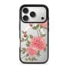 Rose phone case by Farah Latifi Studio, pink roses and buds on a clear case