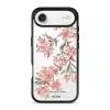Sakura phone case by Farah Latifi Studio, pink cherry blossom branches on a clear case