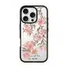 Sakura phone case by Farah Latifi Studio, pink cherry blossom branches on a clear case