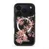 Sakura phone case by Farah Latifi Studio, pink cherry blossom branches on a clear case