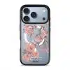 Sakura phone case by Farah Latifi Studio, pink cherry blossom branches on a clear case