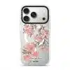 Sakura phone case by Farah Latifi Studio, pink cherry blossom branches on a clear case