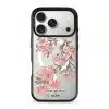 Sakura phone case by Farah Latifi Studio, pink cherry blossom branches on a clear case