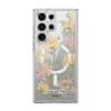 Whimsy phone case by Farah Latifi Studio, small yellow and pink wildflowers on a clear case