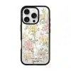 Whimsy phone case by Farah Latifi Studio, small yellow and pink wildflowers on a clear case