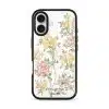 Whimsy phone case by Farah Latifi Studio, small yellow and pink wildflowers on a clear case