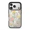 Whimsy phone case by Farah Latifi Studio, small yellow and pink wildflowers on a clear case