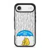 My Little Peace phone case, Kurning under a blue umbrella in the rain reading A little peace under here