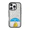 My Little Peace phone case, Kurning under a blue umbrella in the rain reading A little peace under here