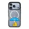 My Little Peace phone case, Kurning under a blue umbrella in the rain reading A little peace under here