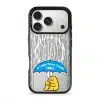 My Little Peace phone case, Kurning under a blue umbrella in the rain reading A little peace under here