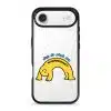 Stay Weird phone case, Kurning bent into a yellow arch under the words Just do what you want