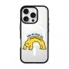 Stay Weird phone case, Kurning bent into a yellow arch under the words Just do what you want