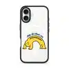 Stay Weird phone case, Kurning bent into a yellow arch under the words Just do what you want