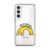 Stay Weird phone case, Kurning bent into a yellow arch under the words Just do what you want