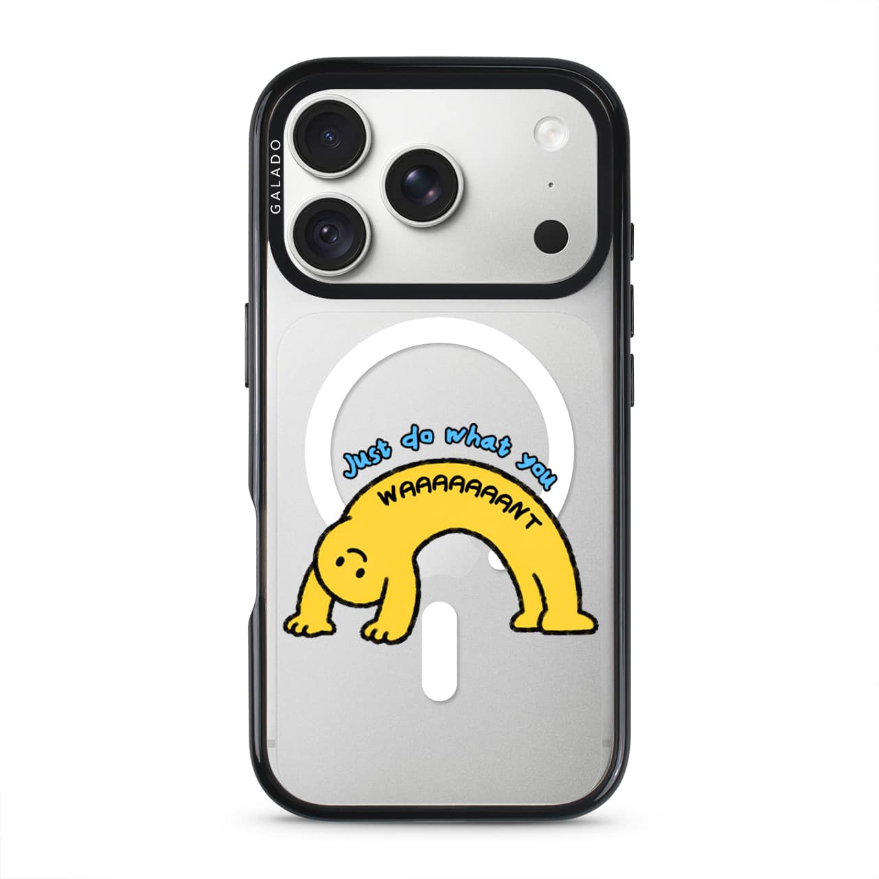 Kurning's Notes Stay Weird phone case on a clear GALADO ProGuard case
