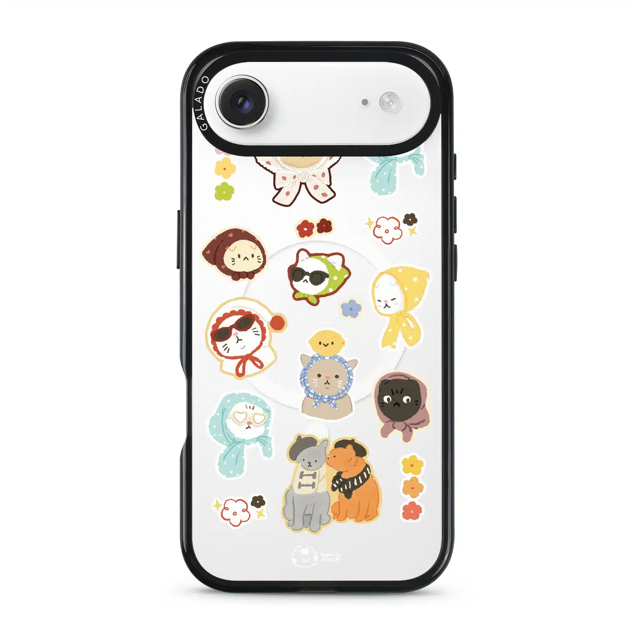Babushka Cats phone case by Rawrin Kimchi, a pattern of little cats in their own outfits