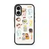 Babushka Cats phone case by Rawrin Kimchi, a pattern of little cats in their own outfits