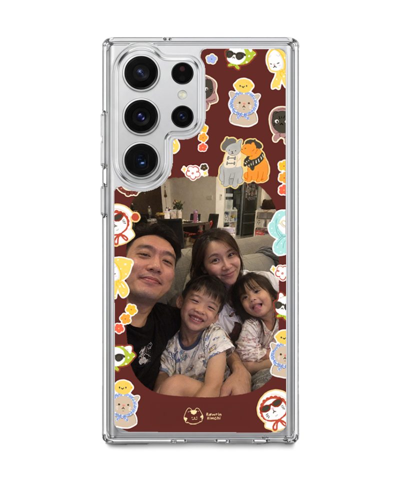 Babushka Cats Frame phone case by Rawrin Kimchi, a customer photo framed by little cats