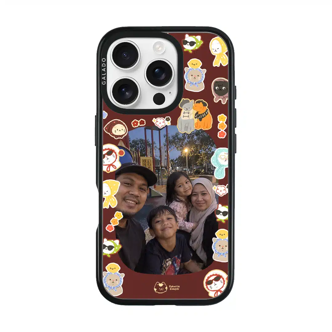 Babushka Cats Frame phone case by Rawrin Kimchi, a customer photo framed by little cats