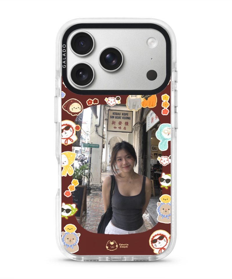 Babushka Cats Frame phone case by Rawrin Kimchi, a customer photo framed by little cats