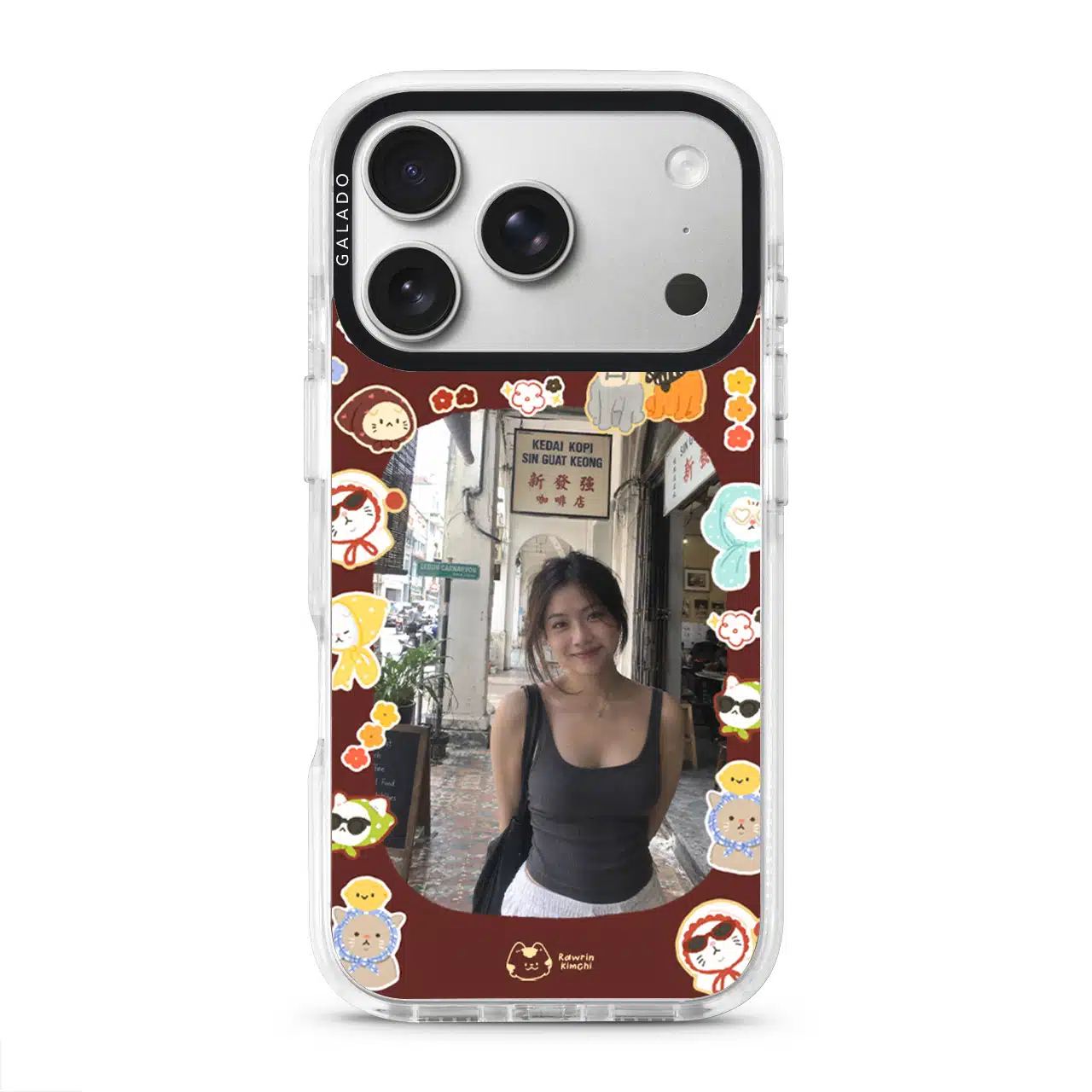 Babushka Cats Frame phone case by Rawrin Kimchi, a customer photo framed by little cats