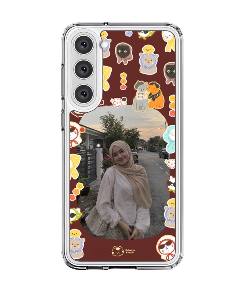 Babushka Cats Frame phone case by Rawrin Kimchi, a customer photo framed by little cats