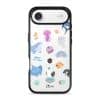 Marine Life phone case by Rawrin Kimchi, sea creatures scattered on a clear case