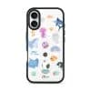 Marine Life phone case by Rawrin Kimchi, sea creatures scattered on a clear case