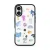Marine Life phone case by Rawrin Kimchi, sea creatures scattered on a clear case