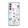 Marine Life phone case by Rawrin Kimchi, sea creatures scattered on a clear case