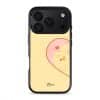 Tamago Couple Case by Rawrin Kimchi, Tamago inside half a heart on a yellow case