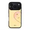 Tamago Couple Case by Rawrin Kimchi, Tamago inside half a heart on a yellow case