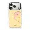 Tamago Couple Case by Rawrin Kimchi, Tamago inside half a heart on a yellow case