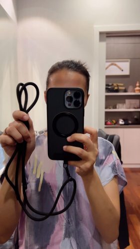 Crossbody Phone Strap - All Black (6mm) photo review