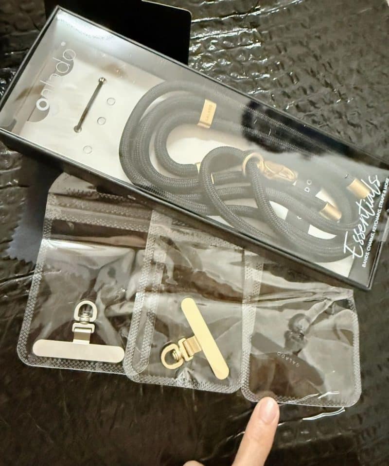 Crossbody Phone Strap - Gold Black (6mm) photo review